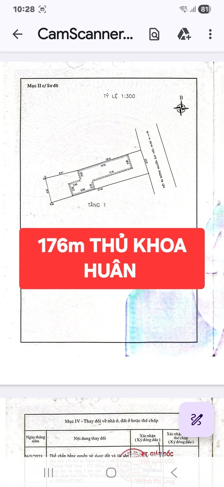 Đất nền Thủ Khoa Huân Đà Nẵng 176m² 26 tỷ - Sổ đỏ chính chủ