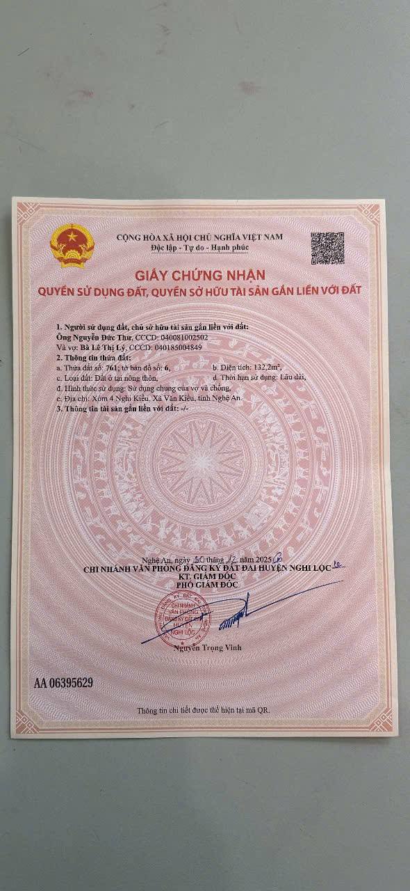 Đất nền Nghi Kiều 132m² giá 1.1 tỷ - Sổ đỏ chính chủ!