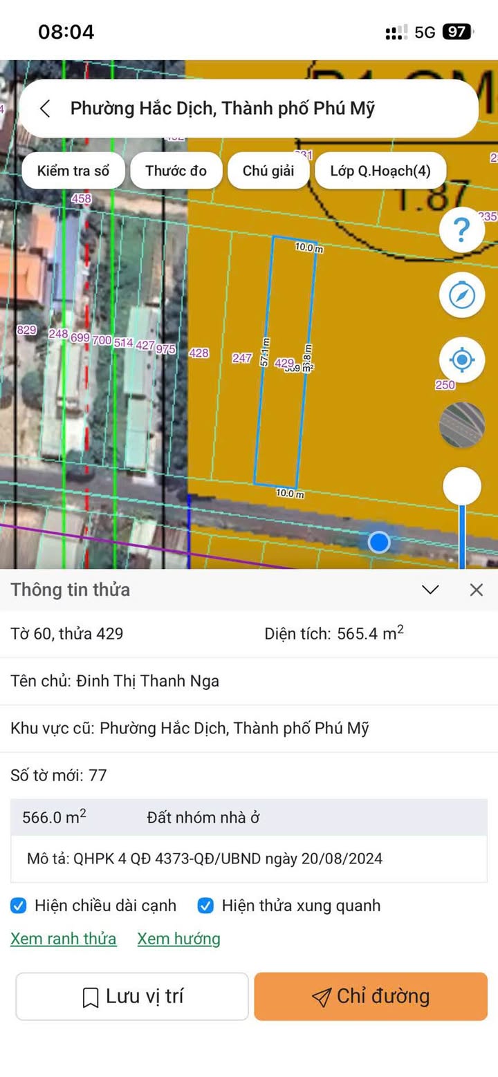 Đất nền Mỹ Xuân Tóc Tiên 570m² - Đất thổ cư 100%, 2 mặt tiền
