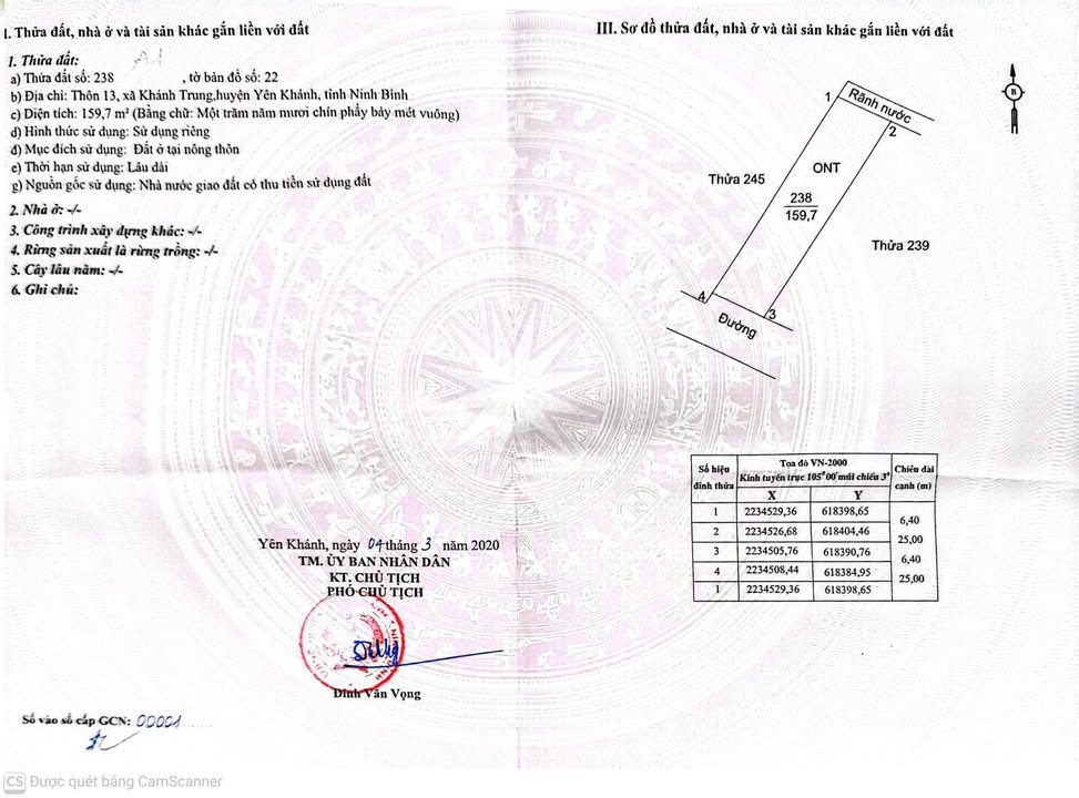 Đất Nền 160m² Trung Tâm Xã Khánh Trung - Lô Góc 2 Mặt Tiền