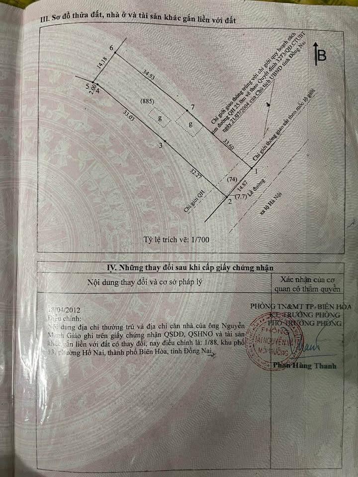 Đất nền Mặt tiền QL1A Biên Hòa 1000m² - Pháp lý rõ ràng