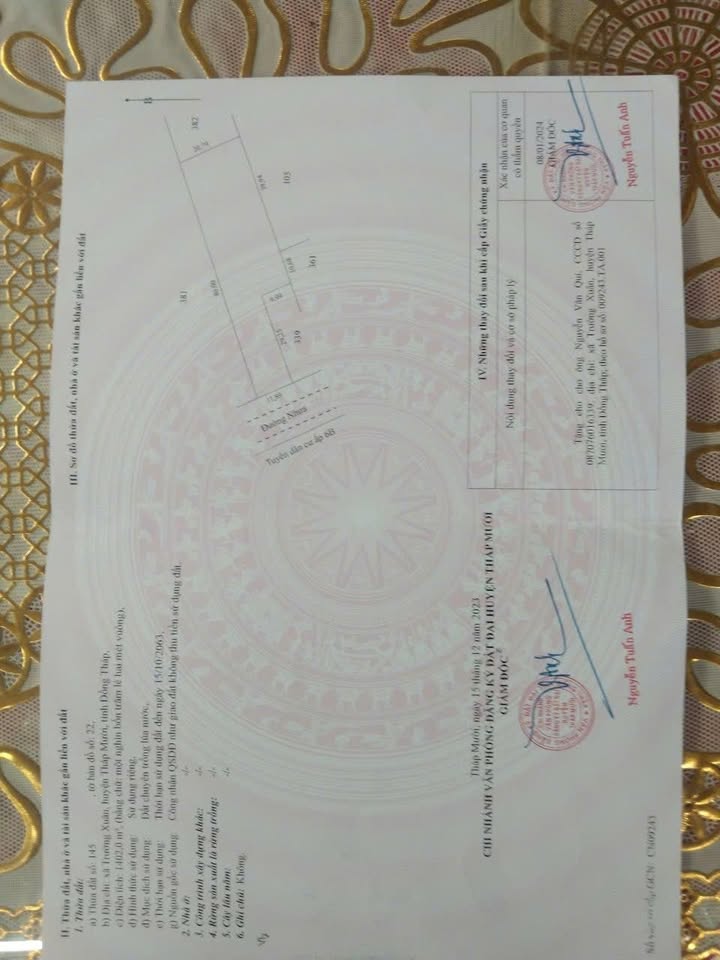 Bán Nền Đôi 1680m² Mặt Tiền 21m Xã Trường Xuân, Đồng Tháp - Giá 2.6 Tỷ