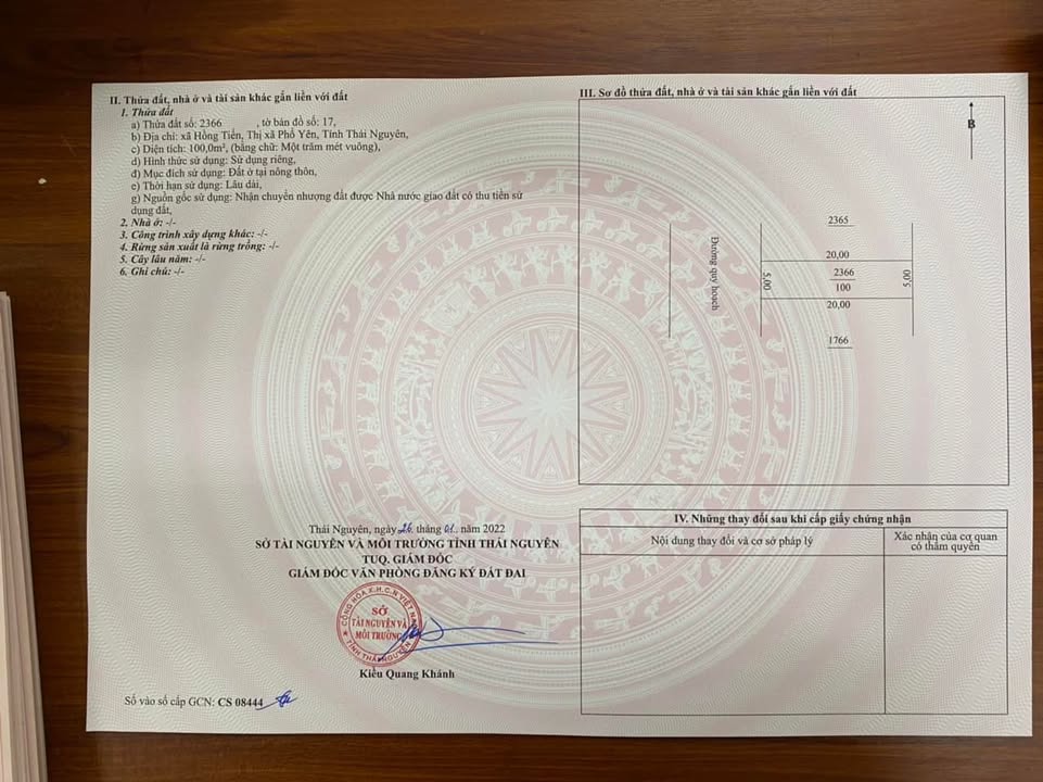 Đất đấu giá 100m² full thổ cư, Phổ Yên, Thái Nguyên - Giá tốt