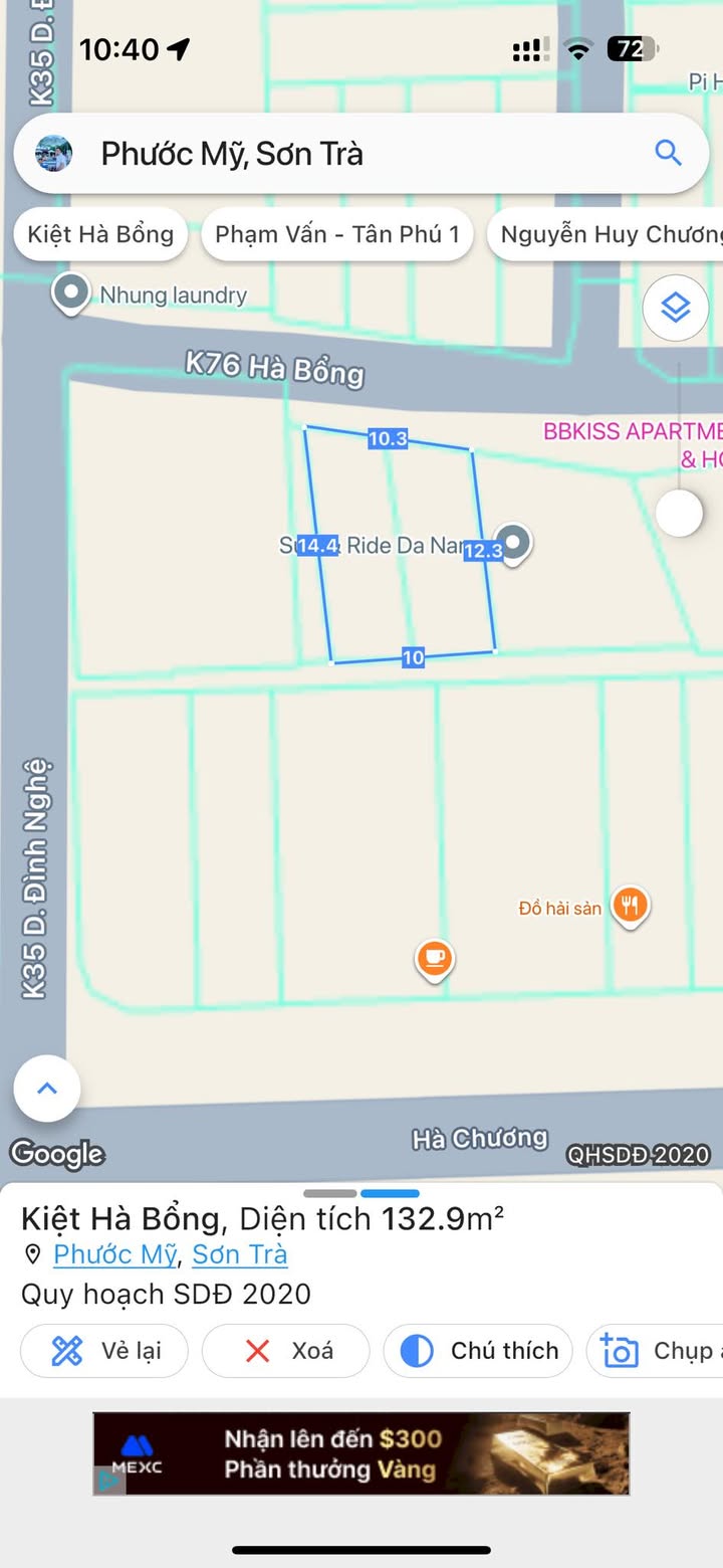 Đất Kiệt Ô Tô Hà Bổng, Sơn Trà - 132m² - Giá Tốt Thương Lượng