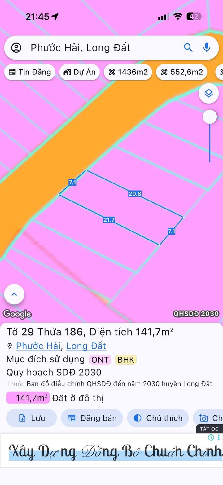 Đất nền Phước Hội, Long Đất 141m² chỉ 1 tỷ - Sổ đỏ chính chủ