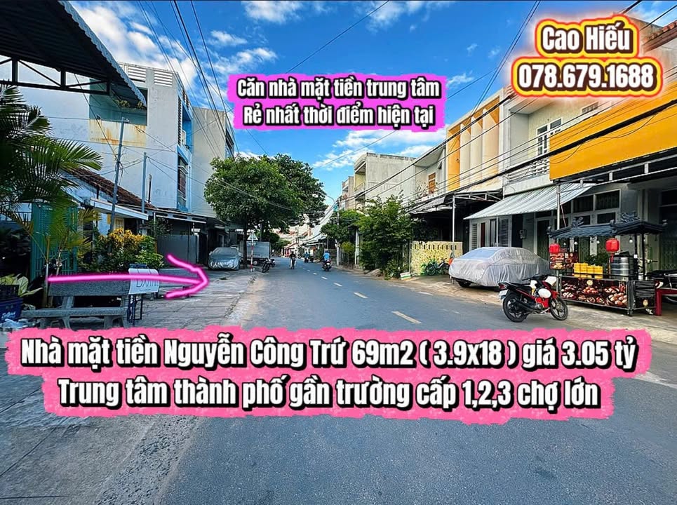 Nhà Mặt Tiền Nguyễn Công Trứ, Tuy Hòa - 69m² Kinh Doanh Giá Chỉ 3.05 Tỷ