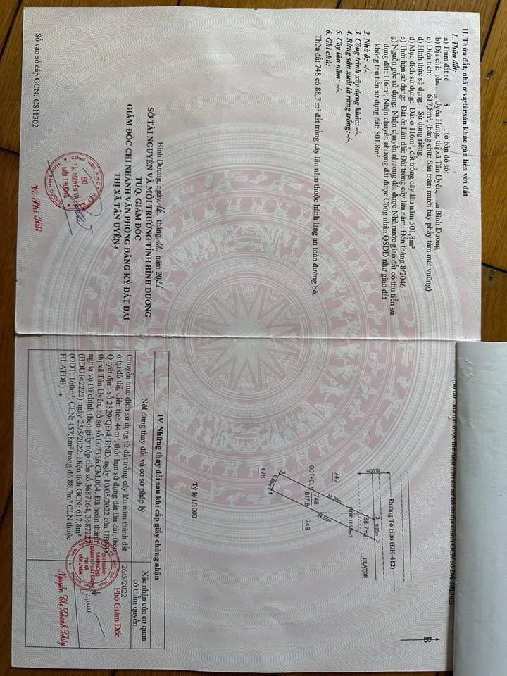 Đất Mặt Tiền Tố Hữu, Tân Uyên 1200m² (2 Sổ) - Kinh Doanh Đắc Lợi