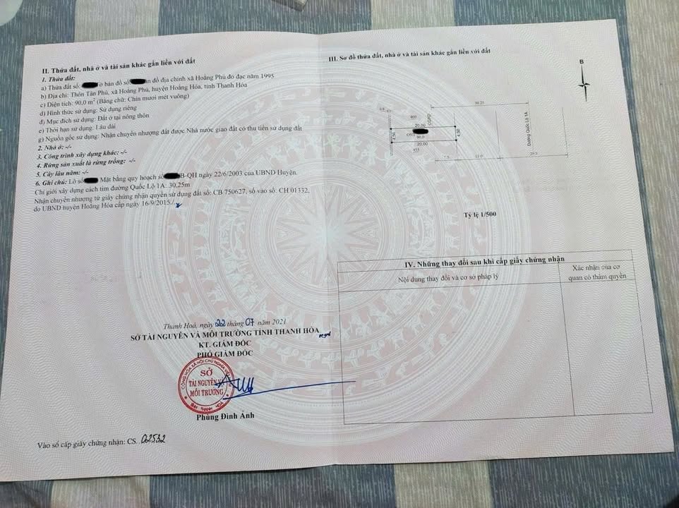 Bán Gấp 3 Lô Đất Mặt Tiền Quốc Lộ 1A, Hoằng Hóa - 90m² - 1.9 Tỷ/Lô