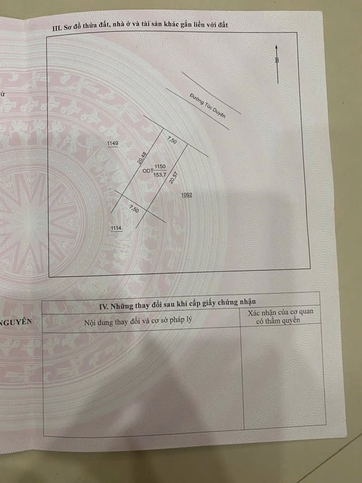 Đất Túc Duyên 153m² - Mặt tiền 7.5m Vuông vắn - Giá đầu tư