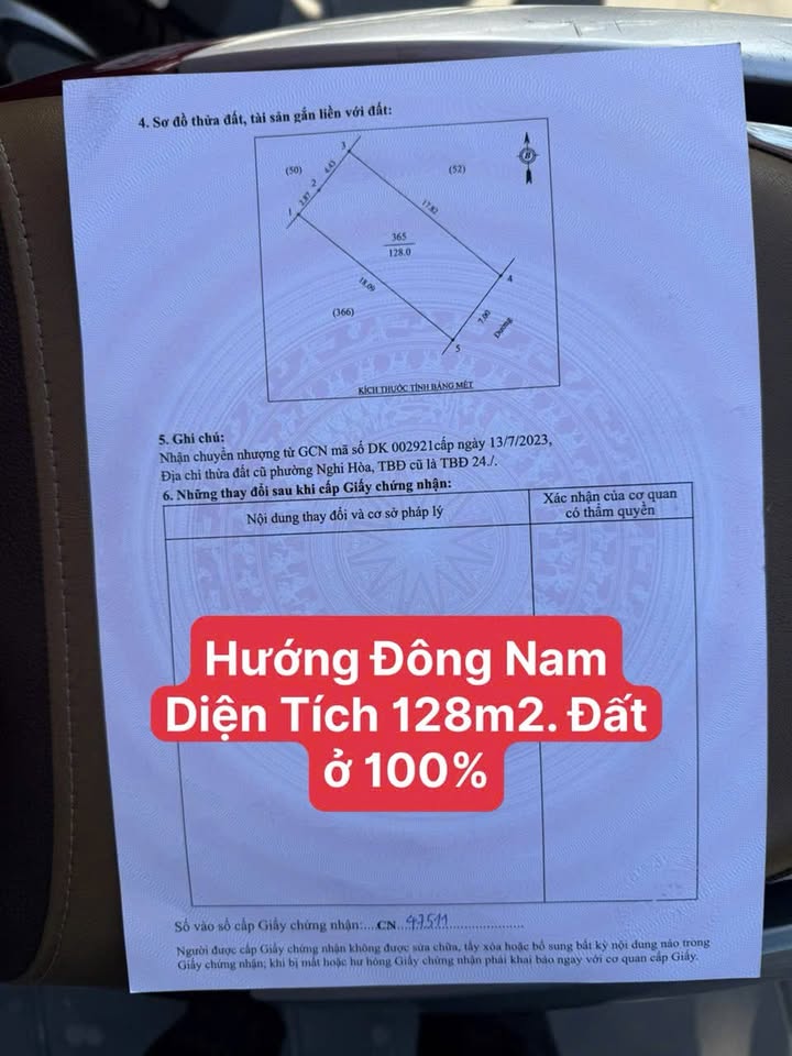 Đất nền Nghi Hoà, TP Vinh 128m² - Sổ đỏ chính chủ, tiềm năng tăng giá!