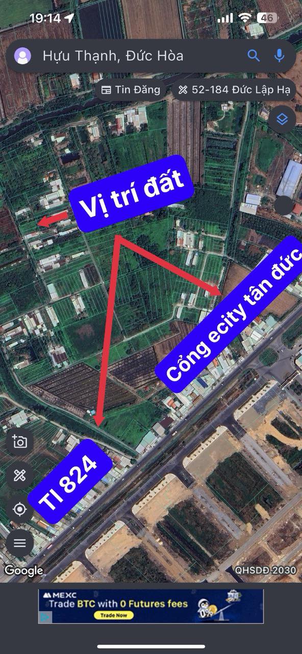 Đất nền Long An 100m² đối diện Ecity Tân Đức – Tiềm năng tăng giá!