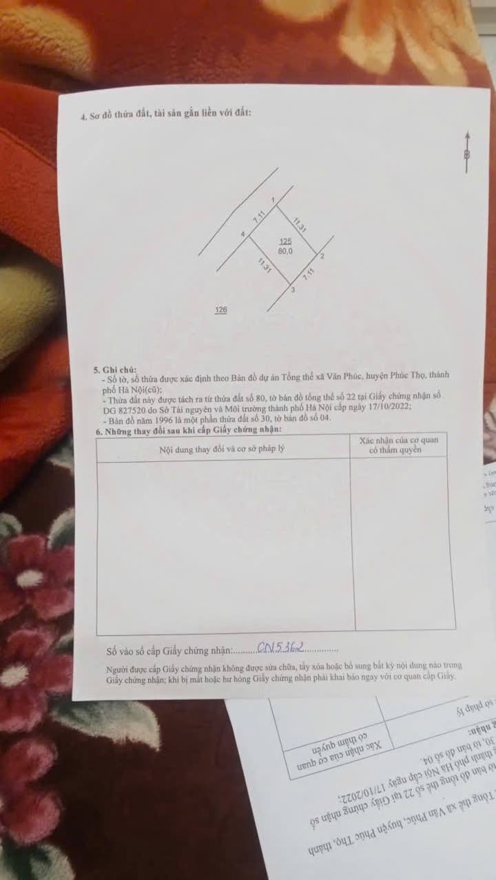 Bán đất 80m² Phúc Thọ, Hà Nội - Mặt tiền 7.11m, ô tô vào đất, giá đầu tư 1.92 tỷ