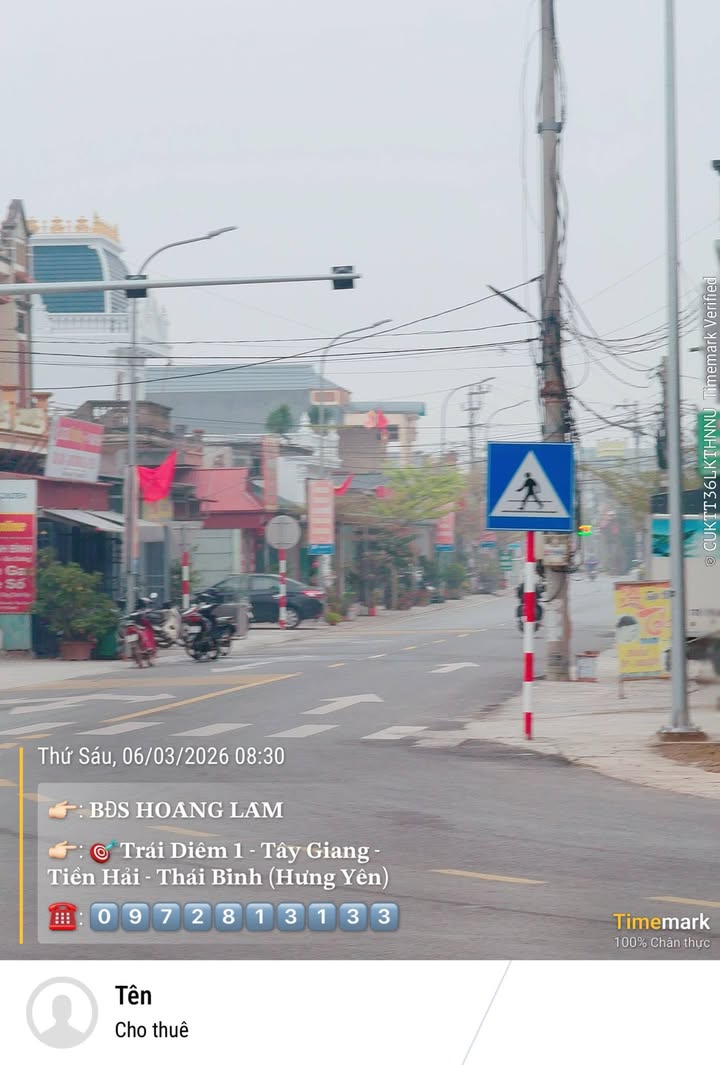 Mặt Tiền Kinh Doanh Sầm Uất Xã Tây Giang, Tiền Hải - 1.2 Tỷ