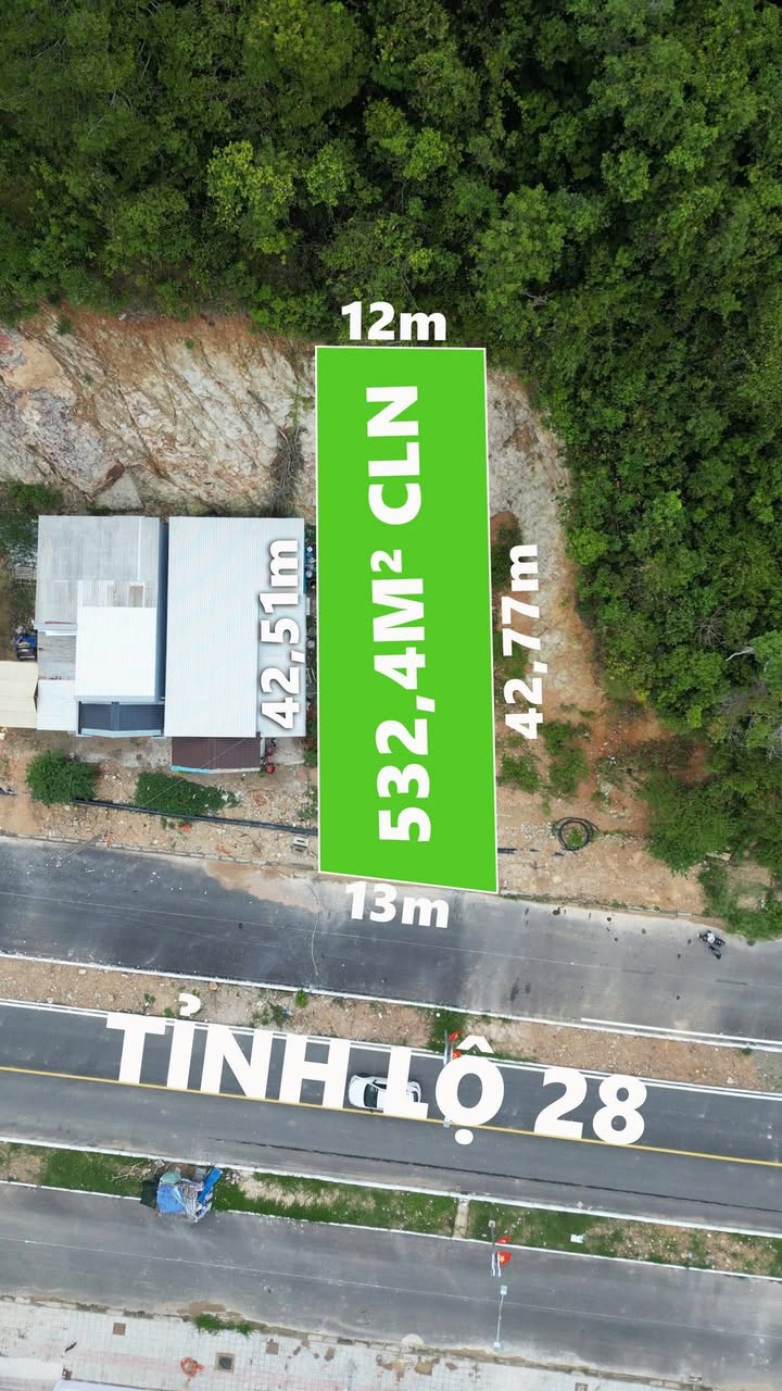 Đất mặt tiền Tỉnh Lộ 28 Hà Tiên 532m² – Đường to ô tô