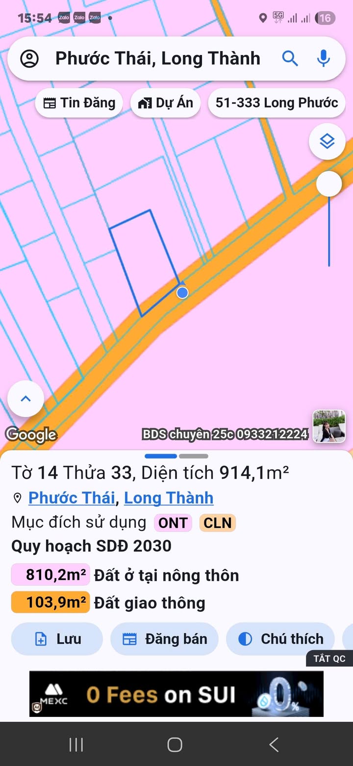 Đất nền Long Thành 914m² - Tiềm năng tăng giá vượt trội!