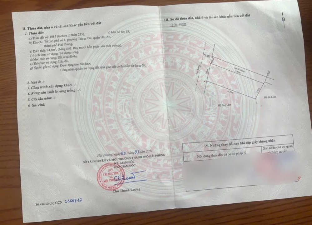 Đất nền mặt đường Tràng Cát, Hải An, HP - 74.6m² - Sổ đỏ sẵn sàng