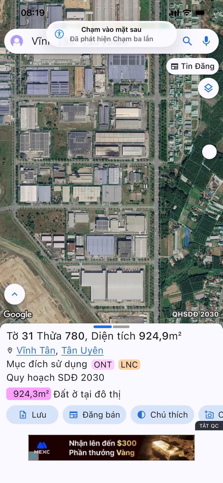 Đất thổ cư VSIP 2 mở rộng Bình Dương 925m² - Tiềm năng tăng giá!