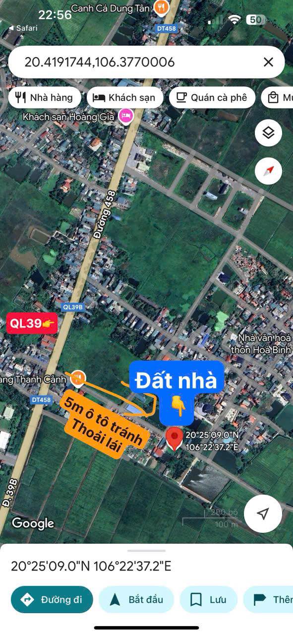 Bán Đất 100m² Mặt Tiền QL39, Tiền Hải, Thái Bình - Giá Tốt