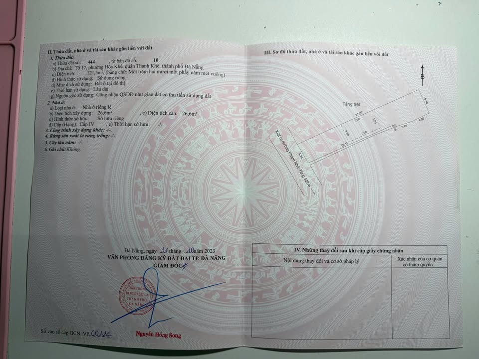 Đất nền Thanh Khê 122m² giá 5.95 tỷ - Đường to ô tô