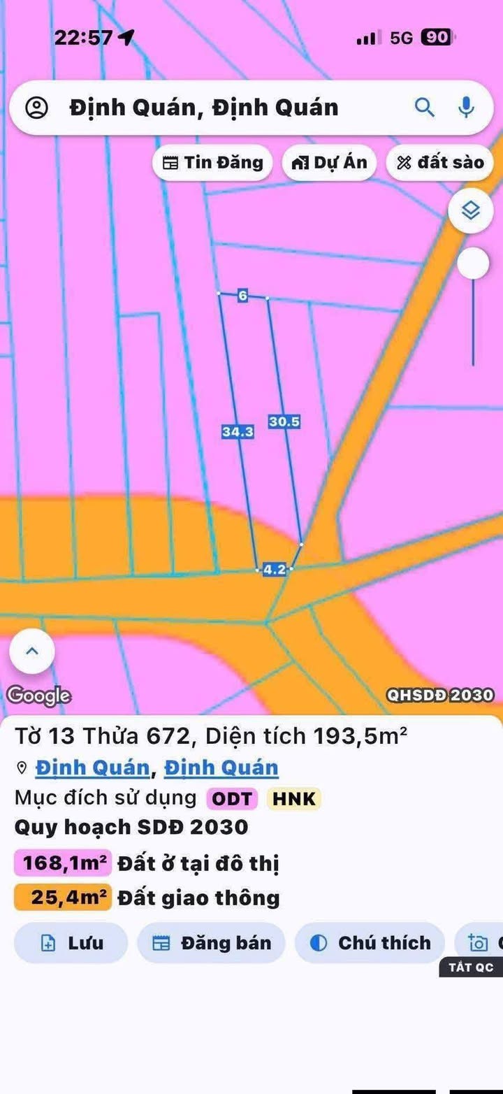 Bán Đất Thị Trấn Định Quán 170m² Sổ Đỏ - Giá 1.7 Tỷ Chính Chủ