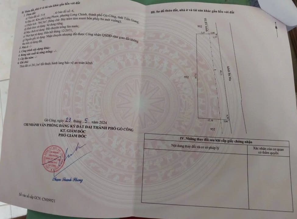 Nhà và Đất Gò Công 784.3m² chỉ 650 triệu - Sẵn sàng ở ngay!