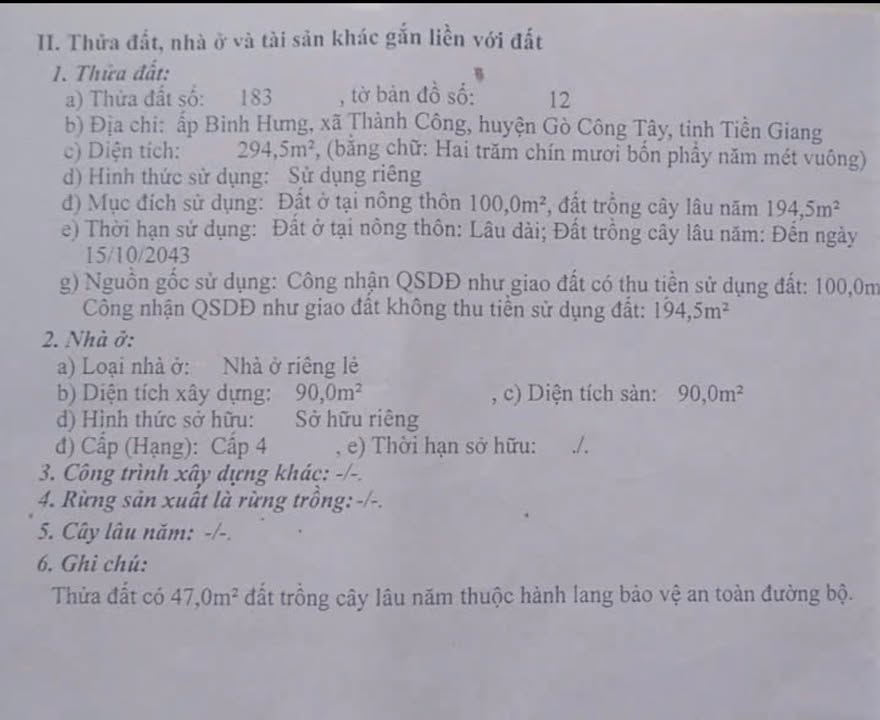 Bán Đất Mặt Tiền DT873, Gò Công Tây - 176m² Thổ Cư, Hướng Đông Nam