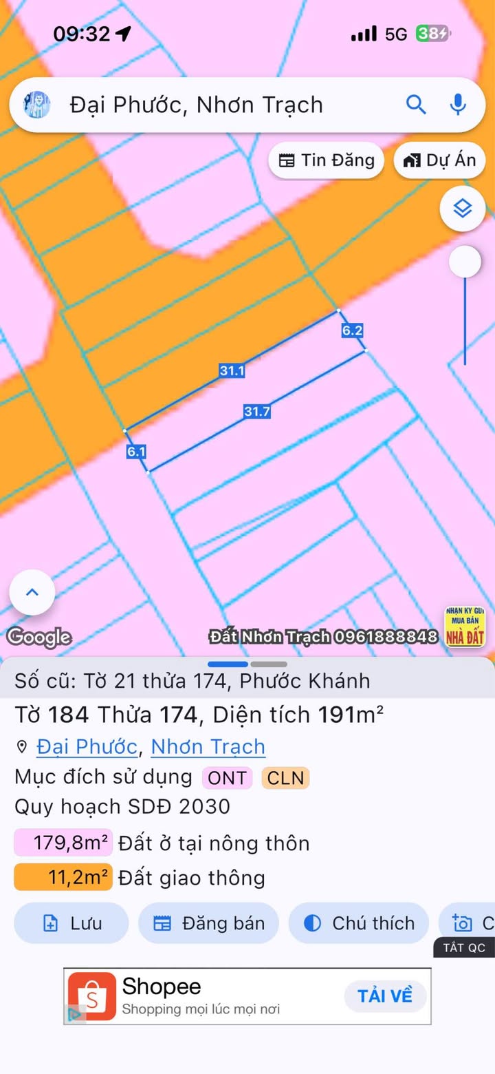 Đất Phước Khánh Long Thành 191m² - Sổ đỏ chính chủ