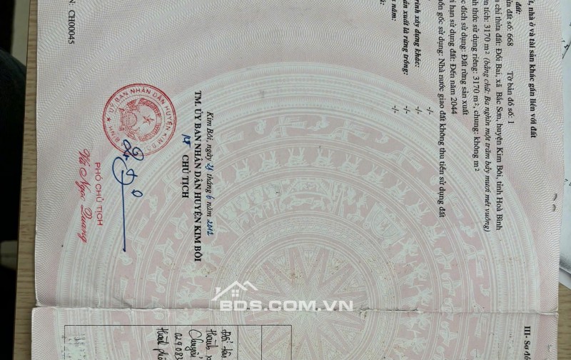 Bán Gấp Đất Vườn Kim Bôi 3170m² - Lô Góc, Đường Xe Tải, Sổ Đỏ