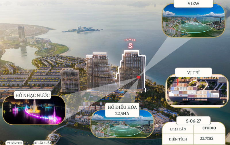 Căn hộ Aria Bay Hạ Long 35m² - Sổ đỏ lâu dài, view bến thuyền