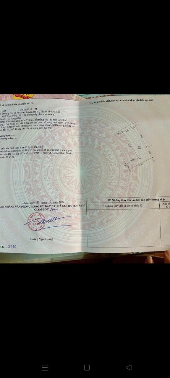 Đất nền Ba Vì Hà Nội 400m² 880 triệu - Sổ đỏ chính chủ!