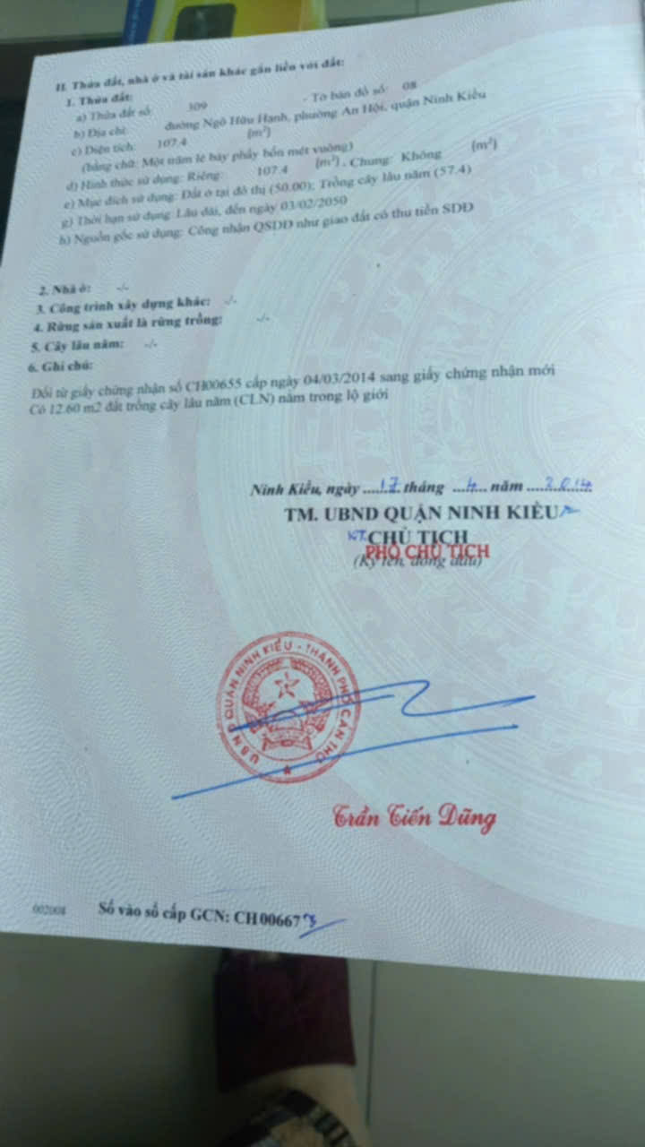 Nhà Mặt Tiền Ngô Hữu Hạnh, Ninh Kiều 107m² - Kinh Doanh Đa Ngành