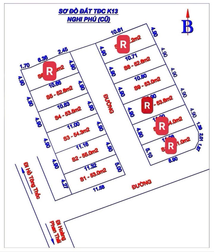 Đất nền Nghi Phú, Vinh 50m² - Sổ đỏ thổ cư, gần BV Ba Lan