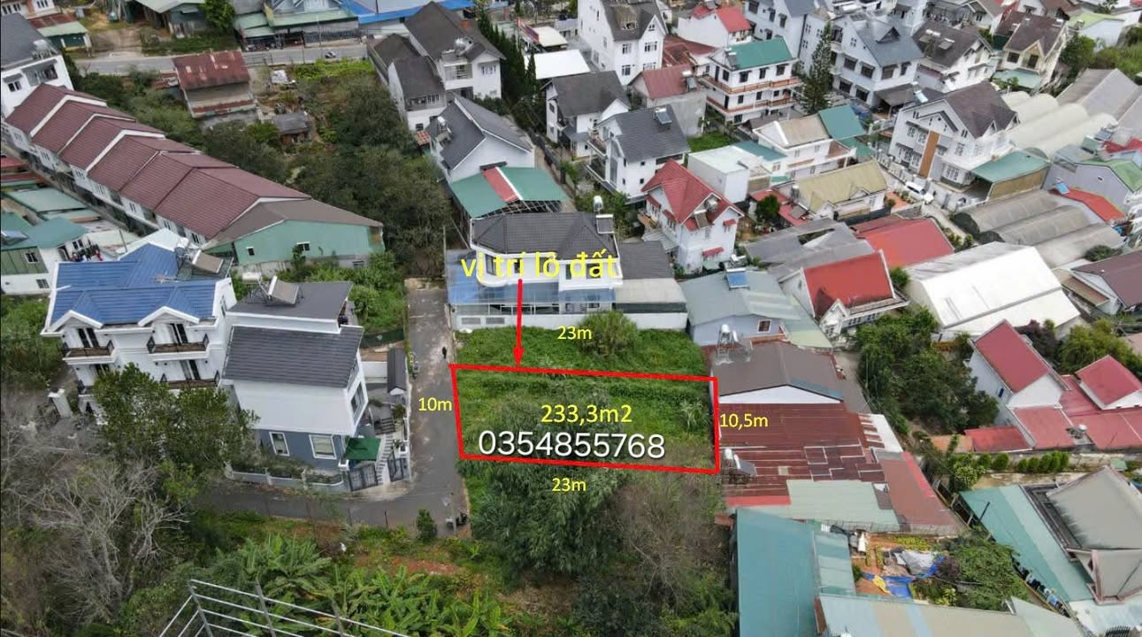 Đất nền Phường 8 Đà Lạt 233m²/9.5 tỷ - Sổ đỏ chính chủ