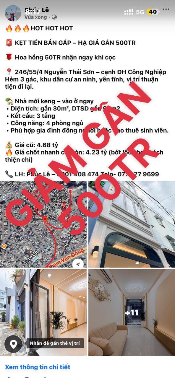 Nhà 4PN Gò Vấp - 3 Tầng Kiên Cố - Giá 4.23 Tỷ - Sẵn Sàng Ở Ngay