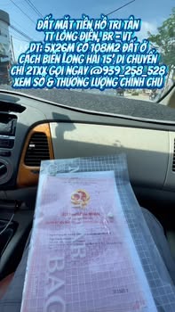 Đất thổ cư 108m² Long Điền, BRVT - Sổ đỏ chính chủ, mặt tiền Hồ Tri Tân