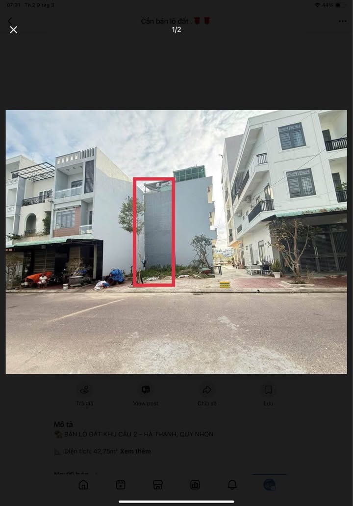 Đất Nền Quy Nhơn 42.75m² Sổ Đỏ Vuông Vắn - Giá Tốt Đầu Tư