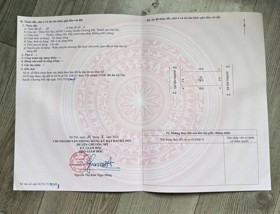 Đất Nền Mỹ Lương Chương Mỹ 78m² - Tiềm Năng Tăng Giá Vượt Trội!