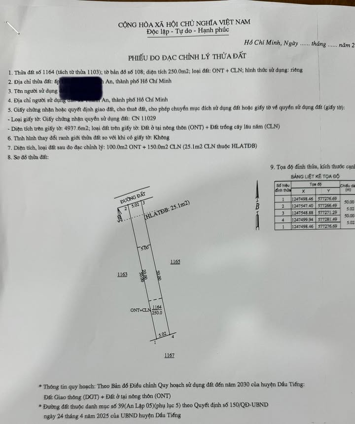 Đất thổ cư 250m² Tân Uyên, Bình Dương - Giá chỉ 4xx triệu