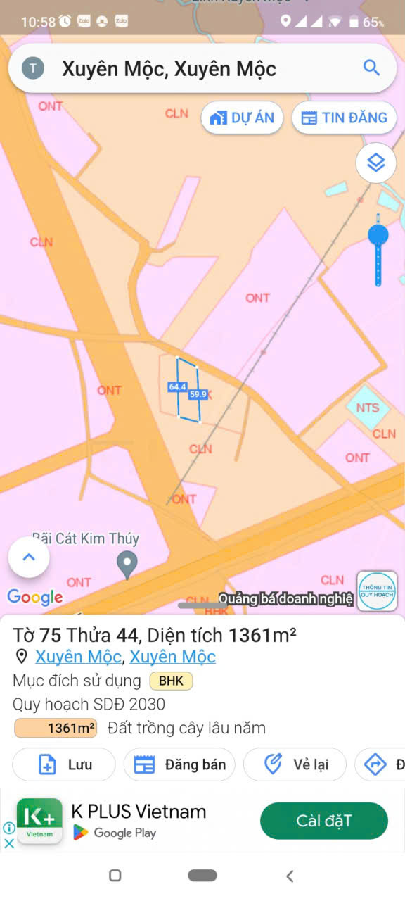 Đất Vườn Xuyên Mộc 1361m² Sổ Hồng Riêng - Giá 5 Tỷ Đầu Tư Sinh Lời