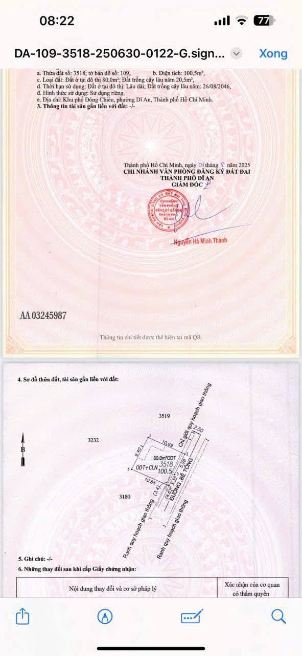 Đất nền 100m² Trần Thị Dương, Thủ Đức - Xây biệt thự mini, giá 3.25 tỷ