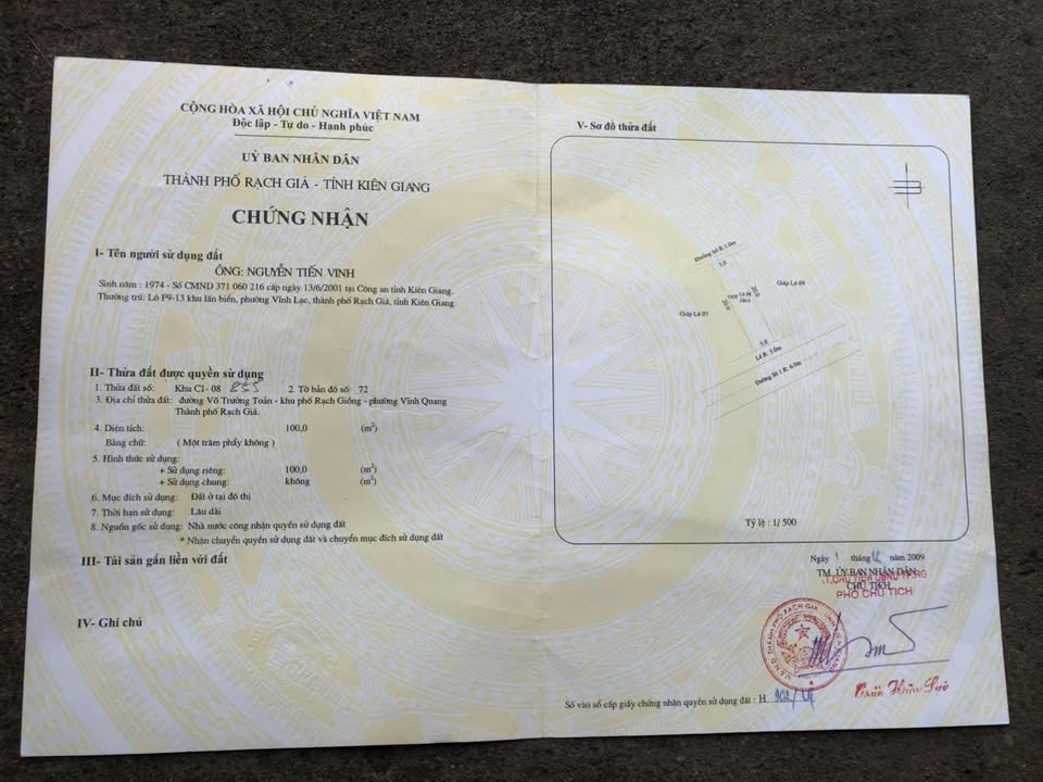 Đất nền Rạch Giá 100m² - Sổ đỏ chính chủ