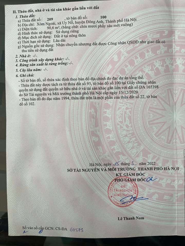 Đất nền Đông Anh 90m² hơn 5 tỷ - Sổ đỏ chính chủ, tiềm năng tăng giá