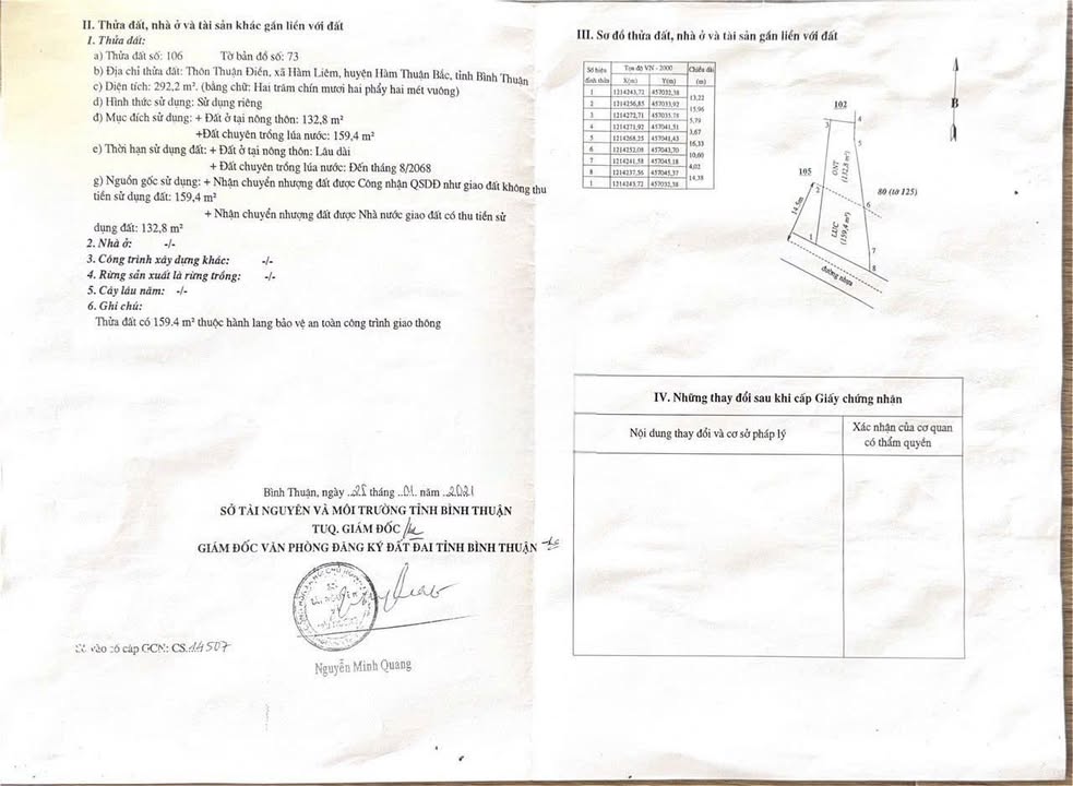 Đất thổ cư Hàm Thuận Bắc 132m² mặt nhựa - Giá 900 triệu