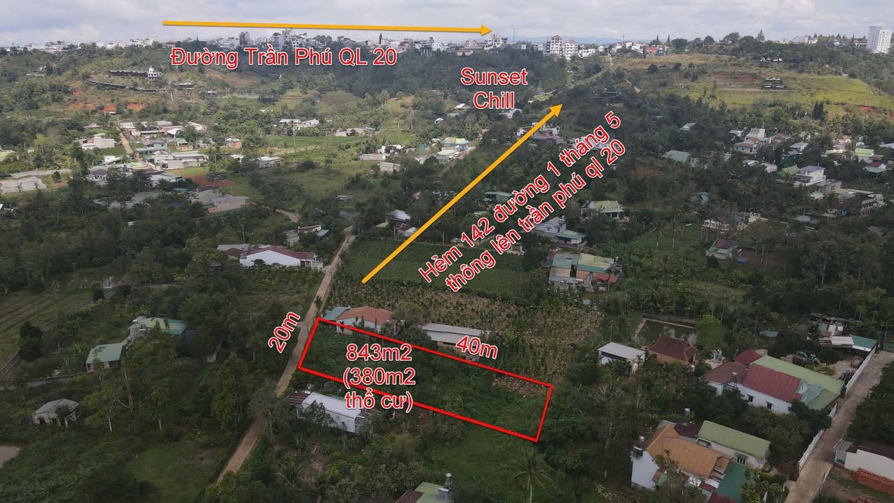 Bán Đất Bảo Lộc 843m² Sổ Đỏ Sẵn - Hẻm Ô Tô Thông Thoáng