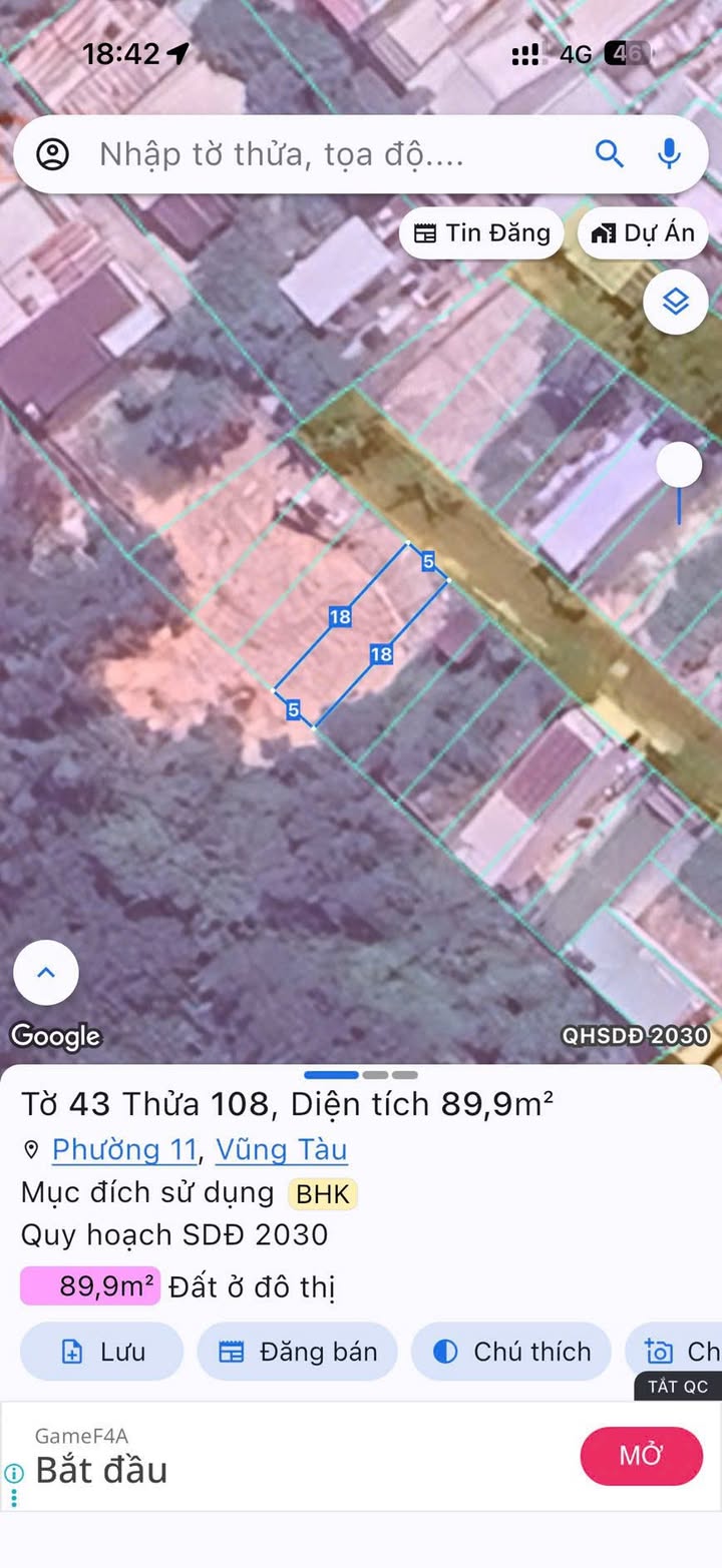 Lô đất Phường 11 TP. Vũng Tàu 89.9m² - Sổ đỏ chính chủ, xây dựng ngay!