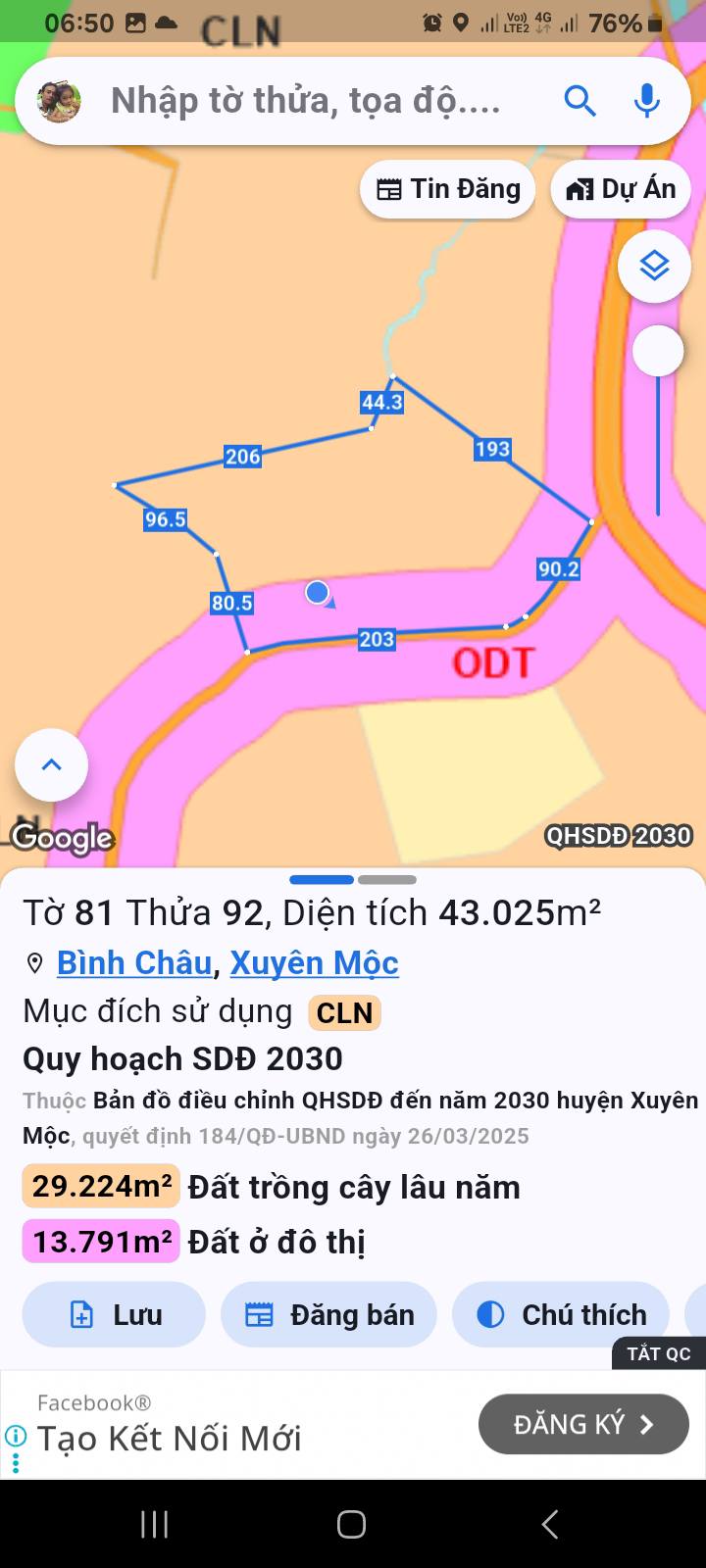 Đất nền Bình Châu 43.025m² giá 52 tỷ - Sổ đỏ chính chủ