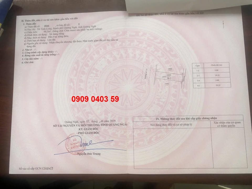 Đất nền Tịnh Long, Quảng Ngãi 96.3m² - Sổ hồng sẵn, giá 950 triệu