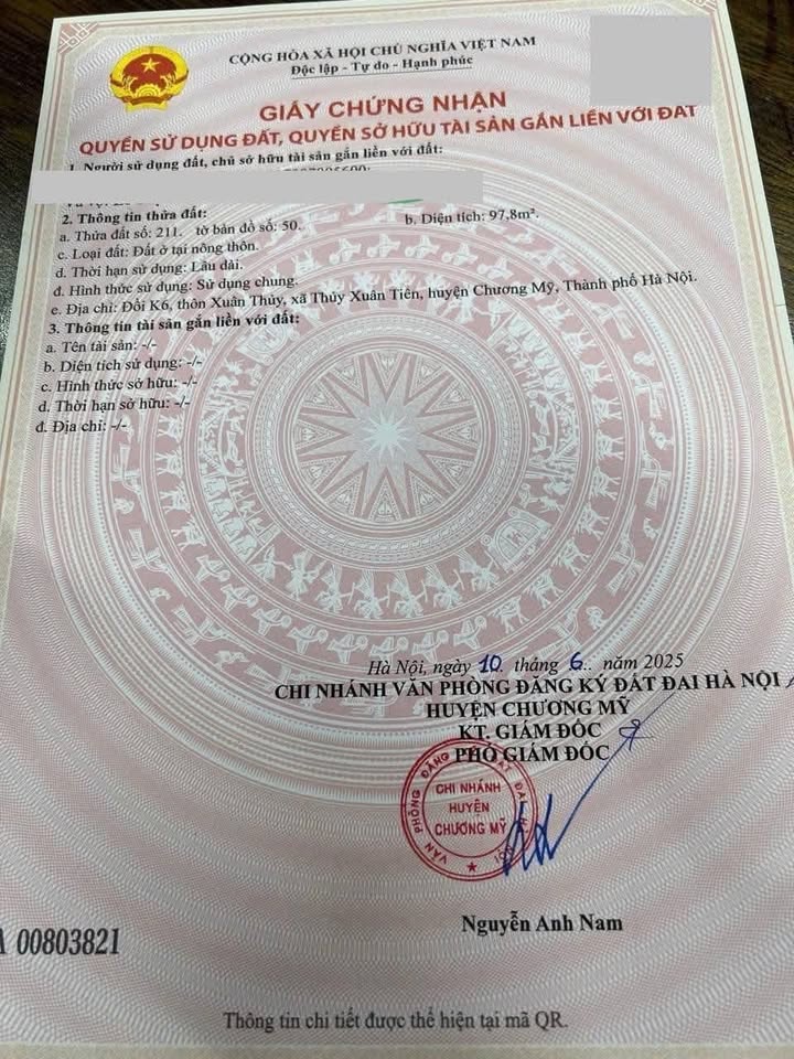 Đất nền Thủy Xuân Tiên, Chương Mỹ 98m² - Sổ hồng sẵn, đầu tư sinh lời