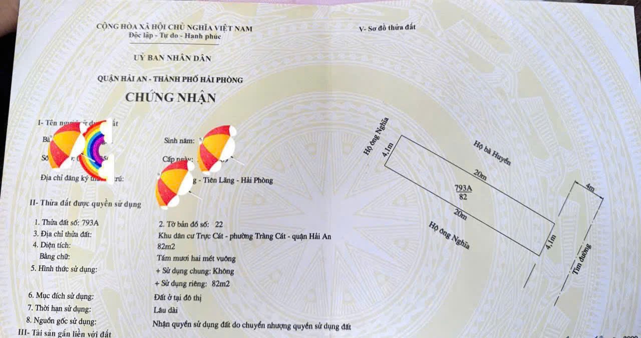 Đất nền Cát Vũ – Tràng Cát, Hải An 82m² - Sổ đỏ chính chủ, đường ô tô 8m!