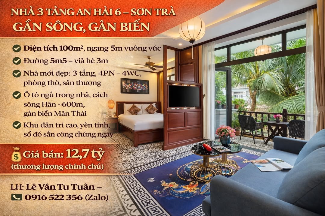 Nhà riêng An Hải 6 Sơn Trà 100m² - Ô tô vào tận nhà, gần biển!